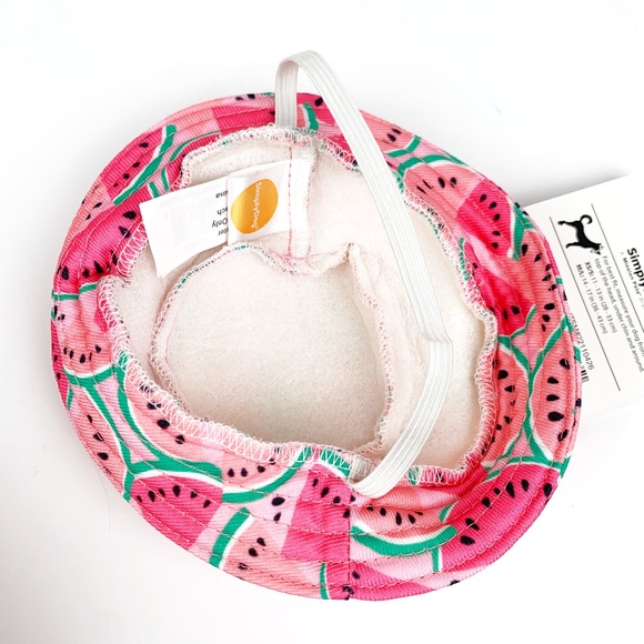 SimplyDog Sun Hat XS/S Small Dogs Cat Watermelon Costume Summer Doggie Cute Pink - Picture 7 of 8